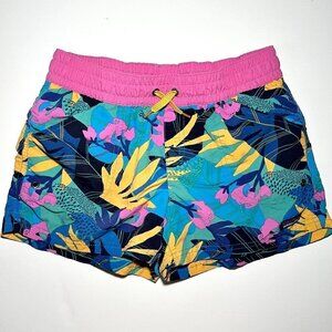 PATAGONIA Wild Beryl Green Surf Swim Shorts Pink Blue Green Floral Girls XL